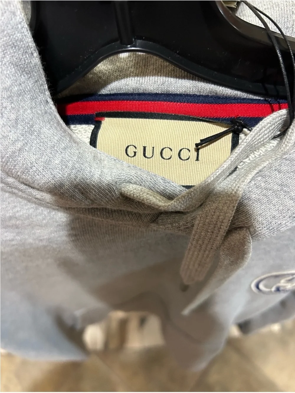 Men’s Gucci embroidered interlocking G logo hoodie size XL made in Italy
